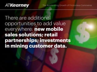 Banks could become
“commoditized” as
frictionless commerce
eliminates consumer
payment type and
brand decisions
The Accelerating Growth of Frictionless Commerce
 