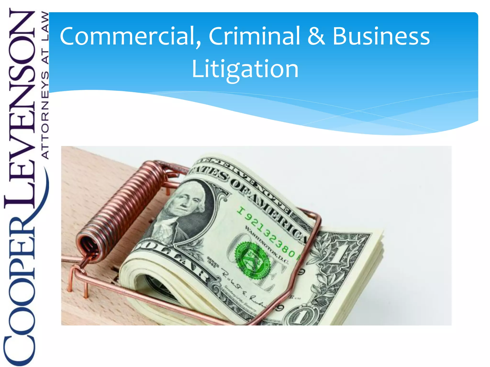Commercial, Criminal & Business
Litigation
 