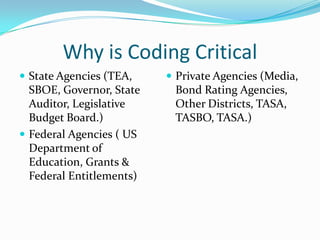 The account code structure for Texas Principals | PPTX