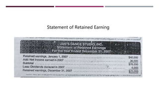 Statement of Retained Earning
 