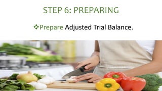 STEP 6: PREPARING
Prepare Adjusted Trial Balance.
 