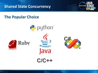 The Popular ChoiceShared State ConcurrencyC#C/C++