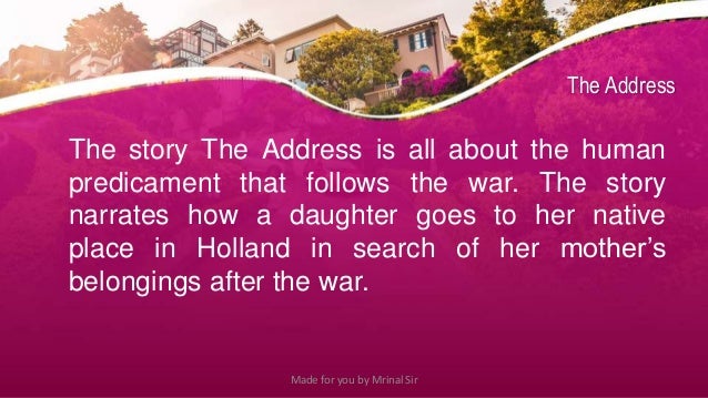 The Address, a story by Marga Minco