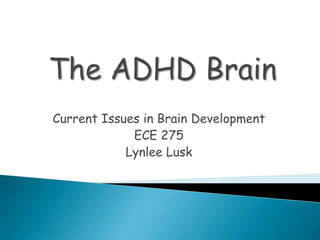 Current Issues in Brain Development
             ECE 275
            Lynlee Lusk
 