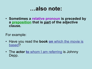 The Adjective Clause | PPT