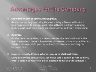 advantages disadvantages customising