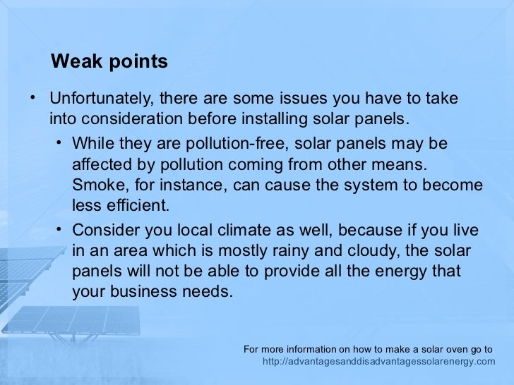 disadvantages of solar energy pdf