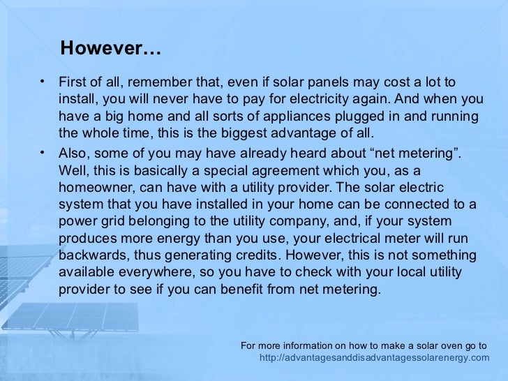 advantages and disadvantages of solar energy essay The advantages and disadvantages and pros and cons of solar panels. advantages and disadvantages of solar energy essay The advantages and disadvantages and pros and cons of solar panels.
