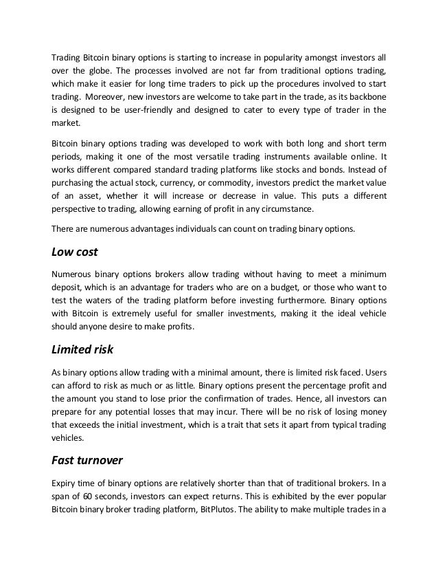 Bitcoin binary options trading