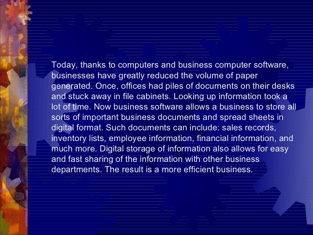 The advantages of computer software for business