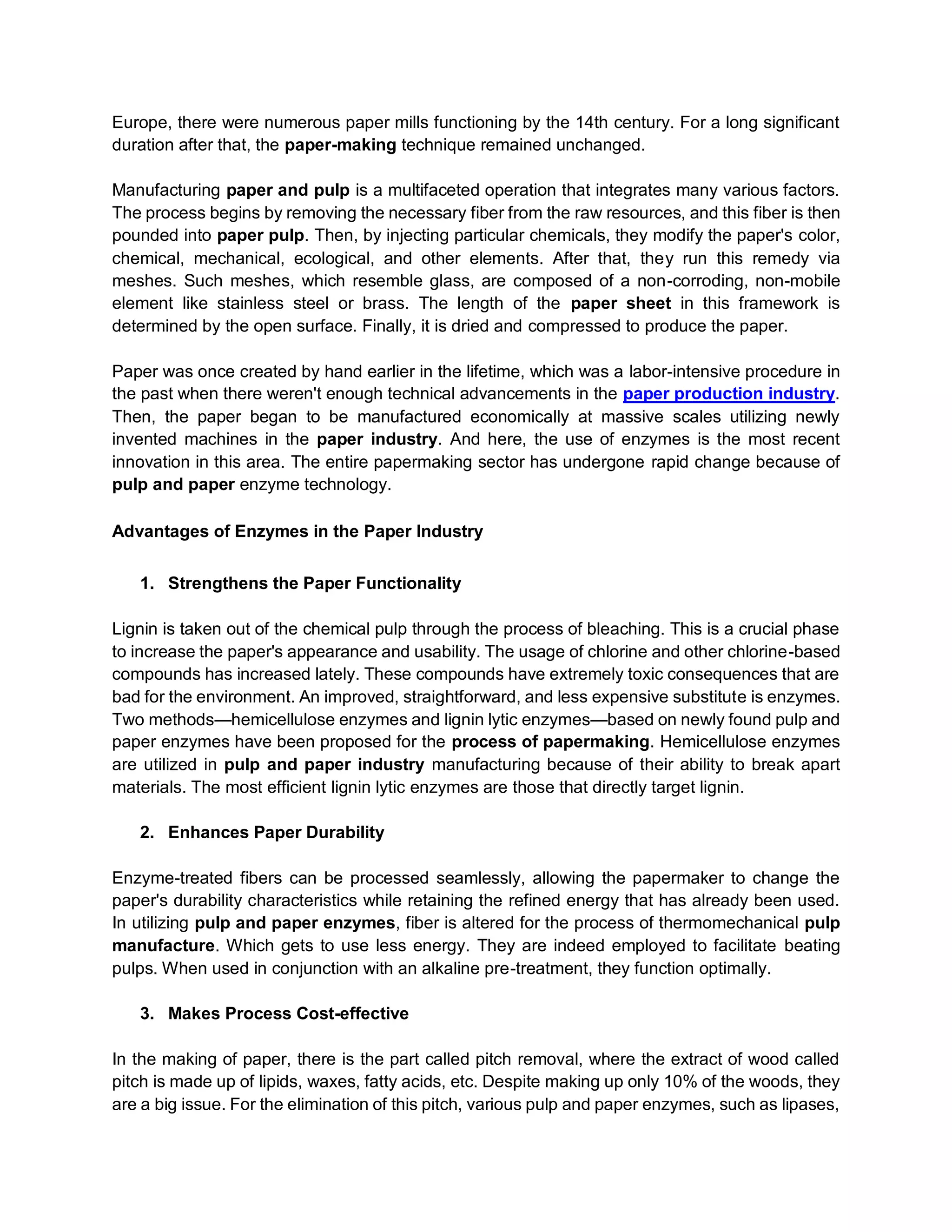 The advantages of enzymes in the pulp and paper Industry.pdf