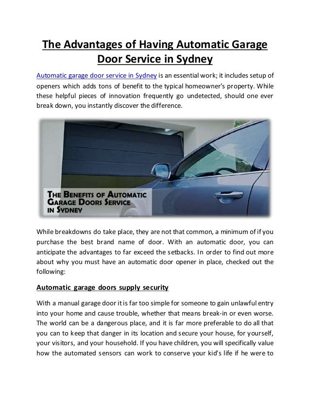 The Advantages Of Having Automatic Garage Door Service In