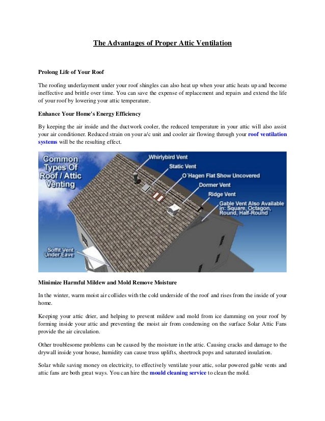 The advantages of proper attic ventilation