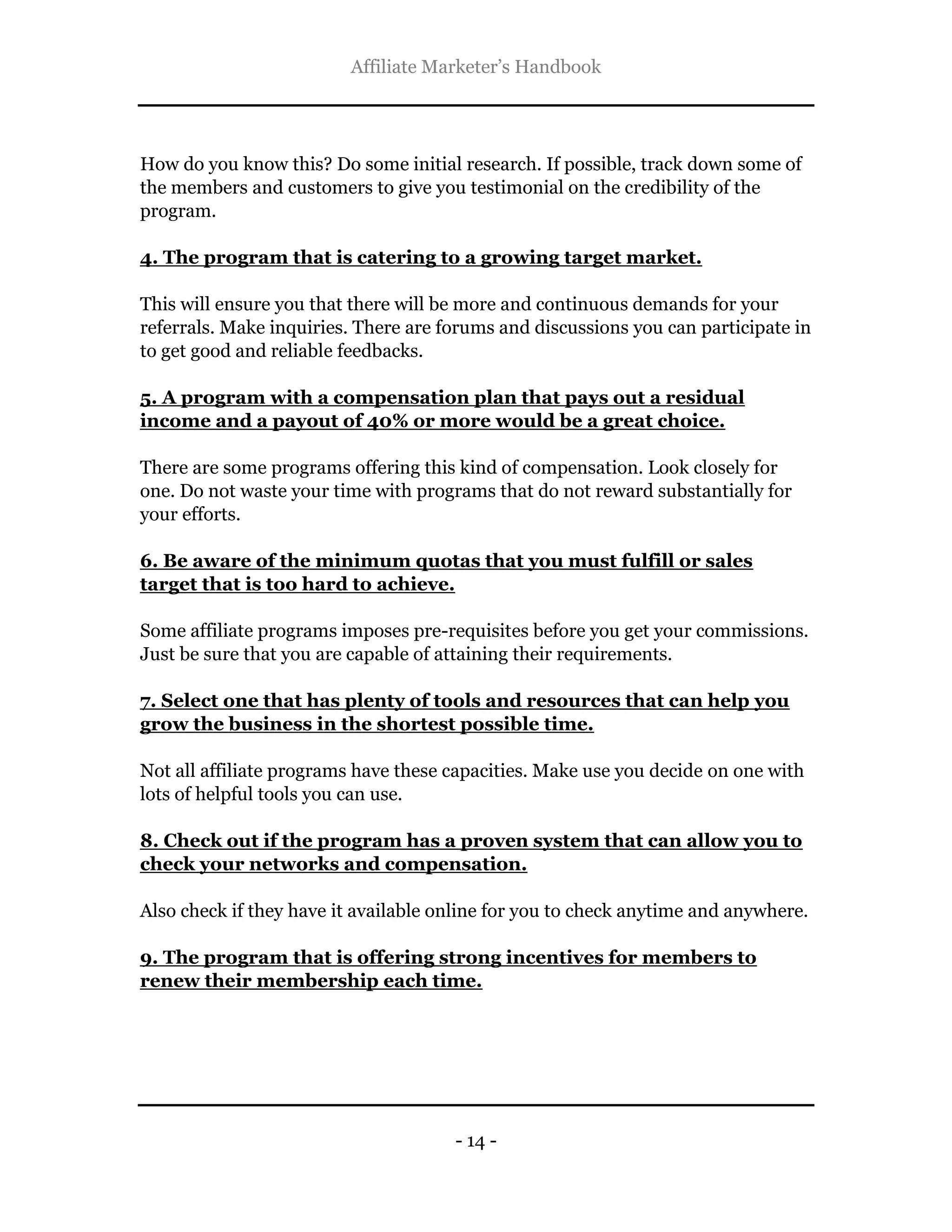 The affiliate marketer's handbook