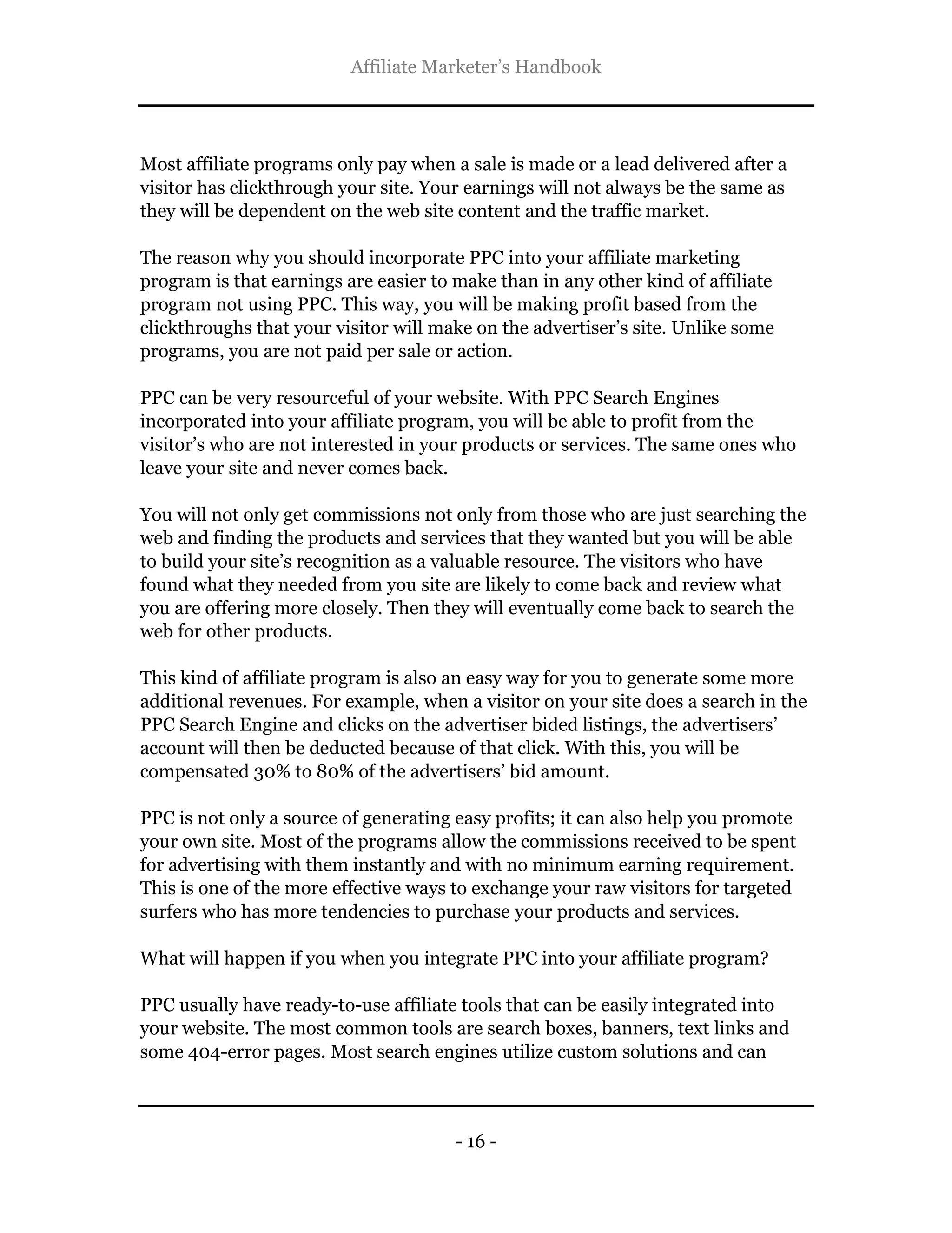 The affiliate marketer's handbook