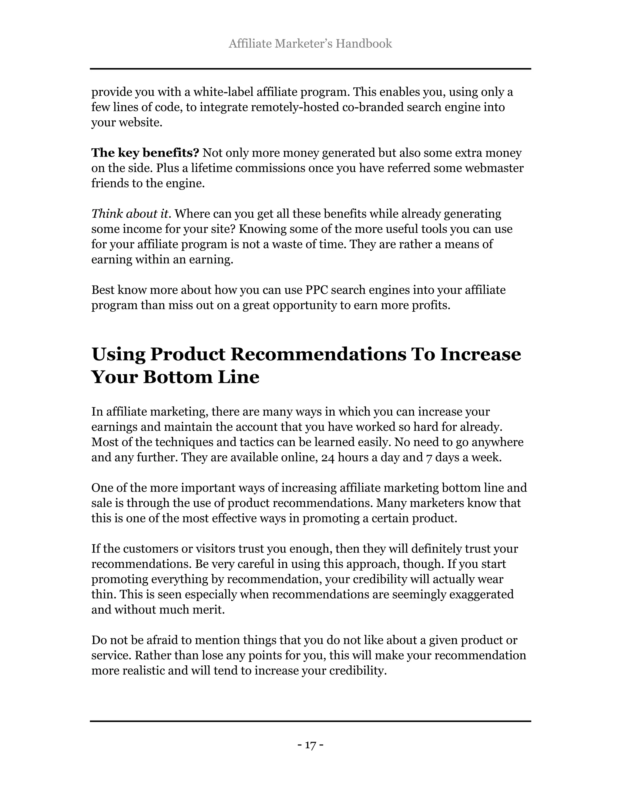 The affiliate marketer's handbook