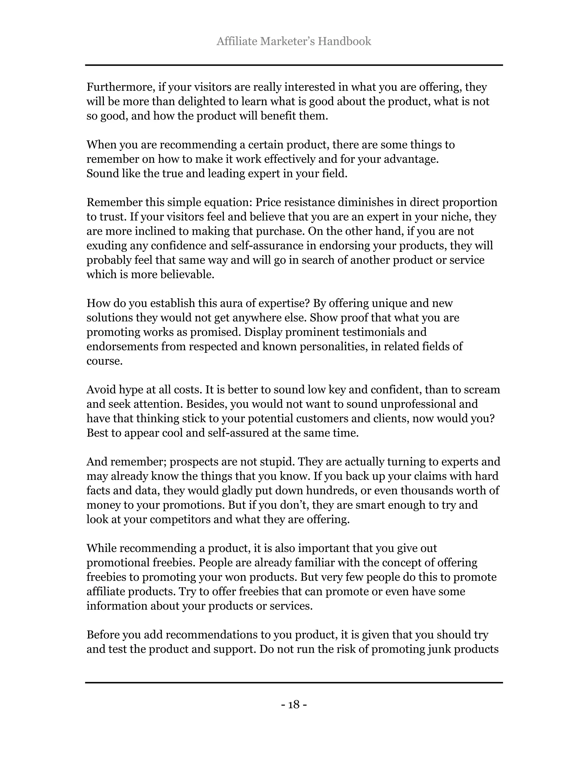 The affiliate marketer's handbook