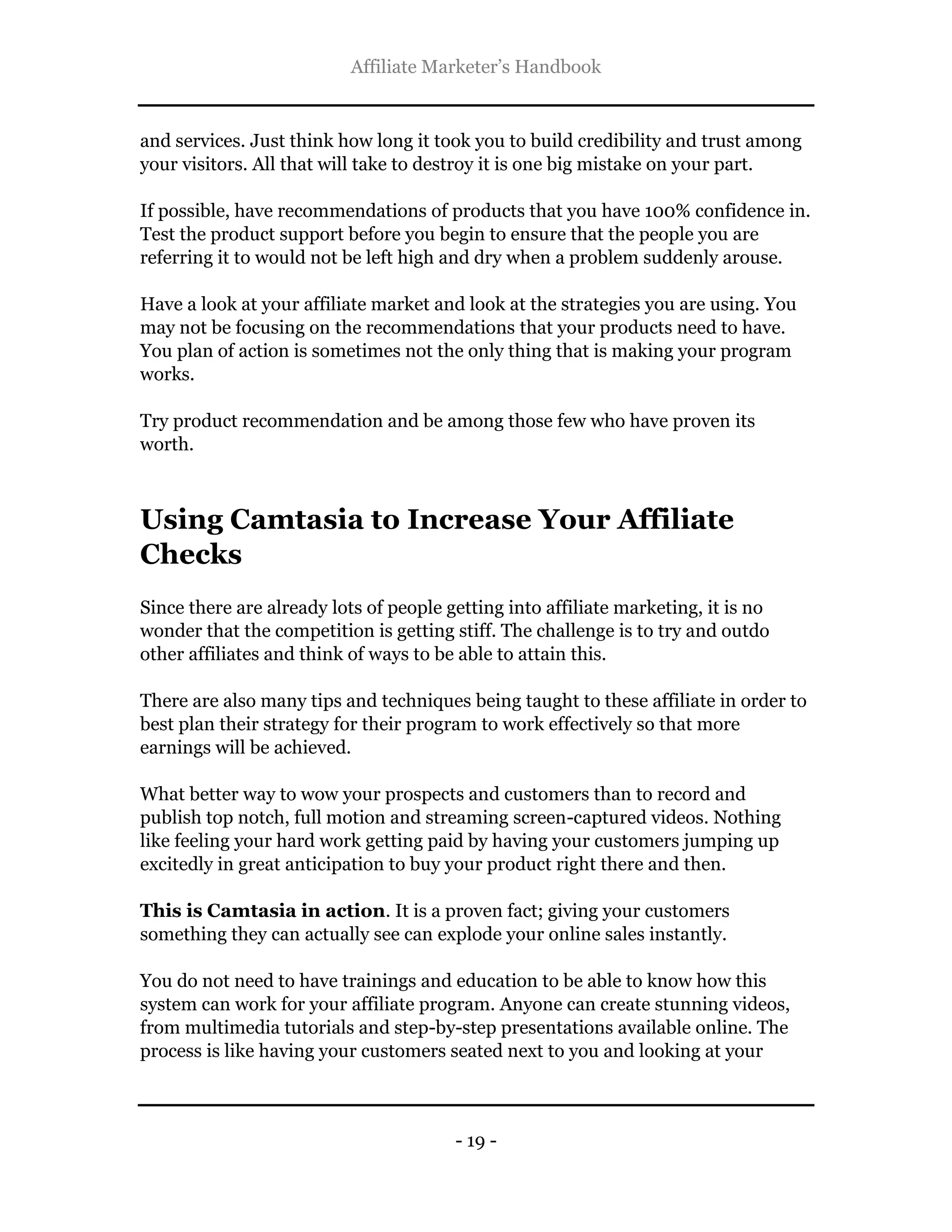 The affiliate marketer's handbook