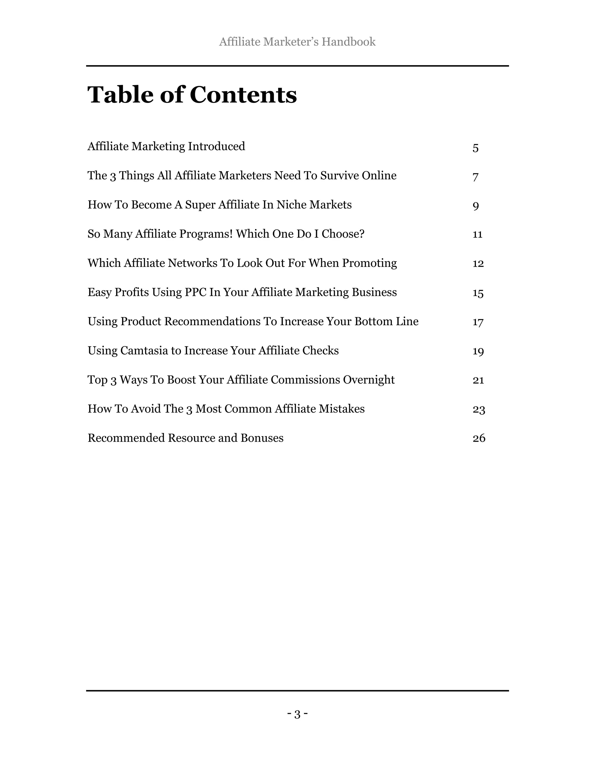 The affiliate marketer's handbook