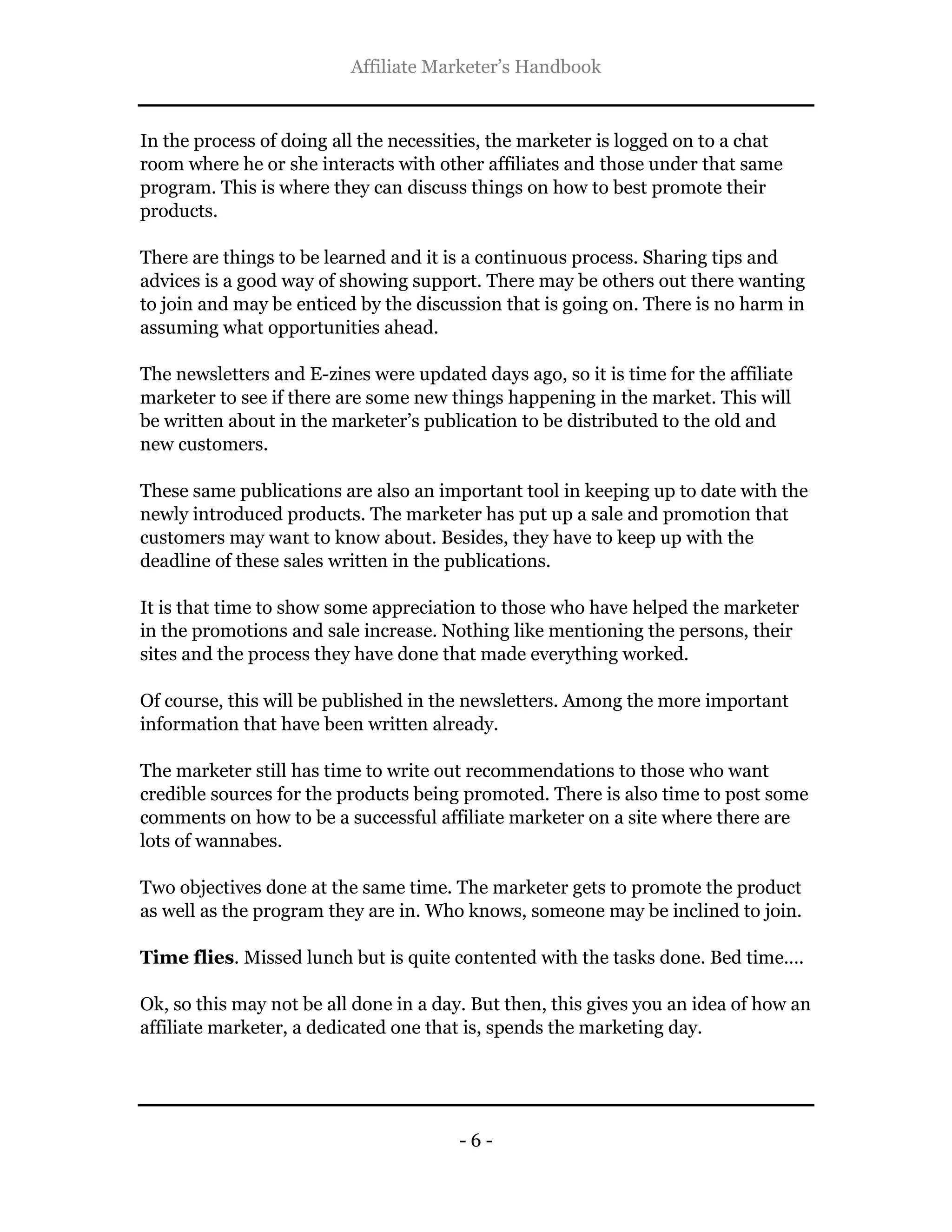 The affiliate marketer's handbook