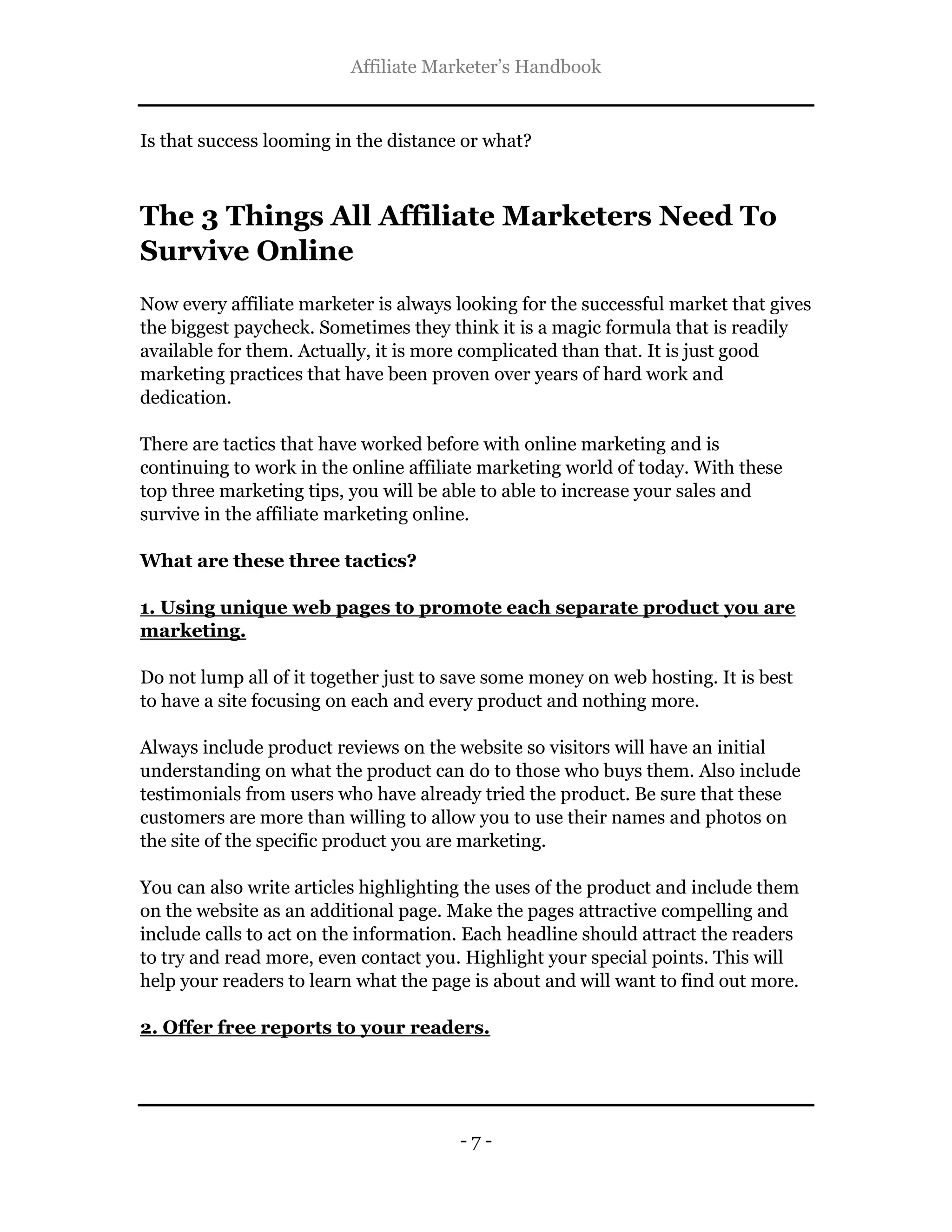 The affiliate marketer's handbook