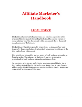 The affiliate marketer's handbook