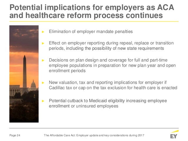The Affordable Care Act employer update and key ...