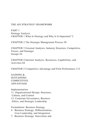 THE AFI STRATEGY FRAMEWORKPART 1Strategy Analysis CHAP.docx