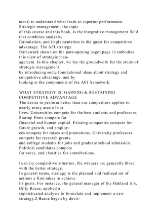 THE AFI STRATEGY FRAMEWORKPART 1Strategy Analysis CHAP.docx