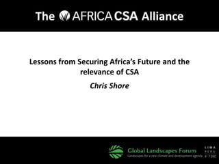 A unique partnership and systemic approach to food insecurity and climate change in Africa 