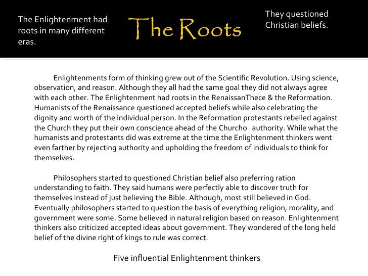 the enlightenment of christianity and the the enlightenment of christianity and the