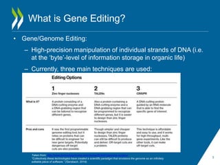 The age of gene editing - Workshop on innovations in food and ...