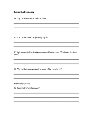 The Age of Jackson Guided Notes | DOCX