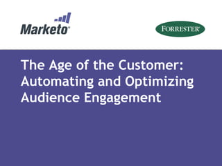 The Age of the Customer:
Automating and Optimizing
Audience Engagement

 