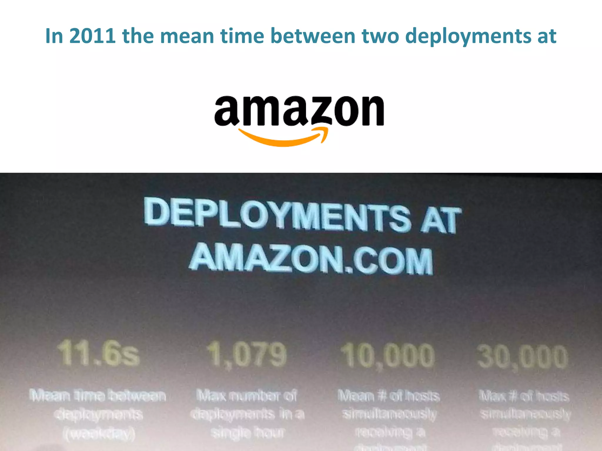 In 2011 the mean time between two deployments at
 