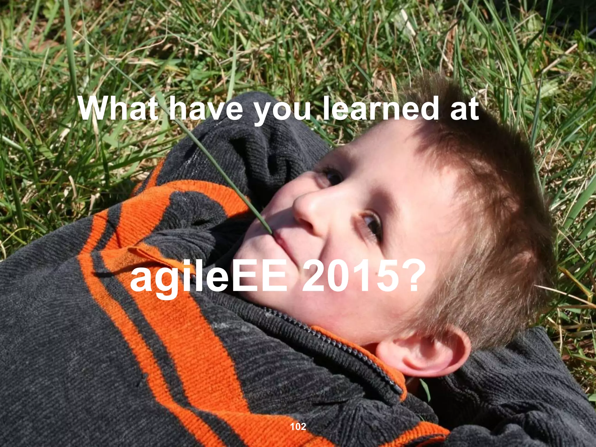 What have you learned at
agileEE 2015?
102
 