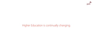 Higher Education is continually changing.
 
