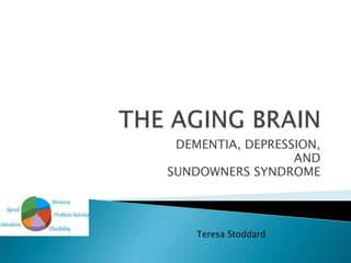 THE AGING BRAIN DEMENTIA, DEPRESSION, AND SUNDOWNERS SYNDROME Teresa Stoddard 