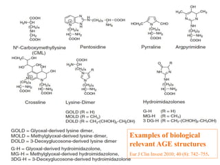 Examples of biological 
relevant AGE structures 
Eur J Clin Invest 2010; 40 (8): 742–755. 
 