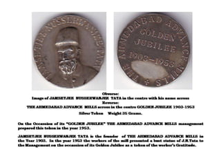 The ahmedabad advanced mills golden jubilee token 1953
