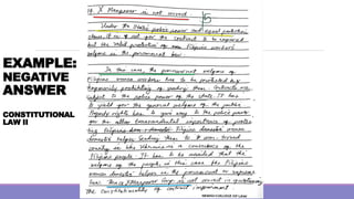 EXAMPLE:
NEGATIVE
ANSWER
CONSTITUTIONAL
LAW II
 