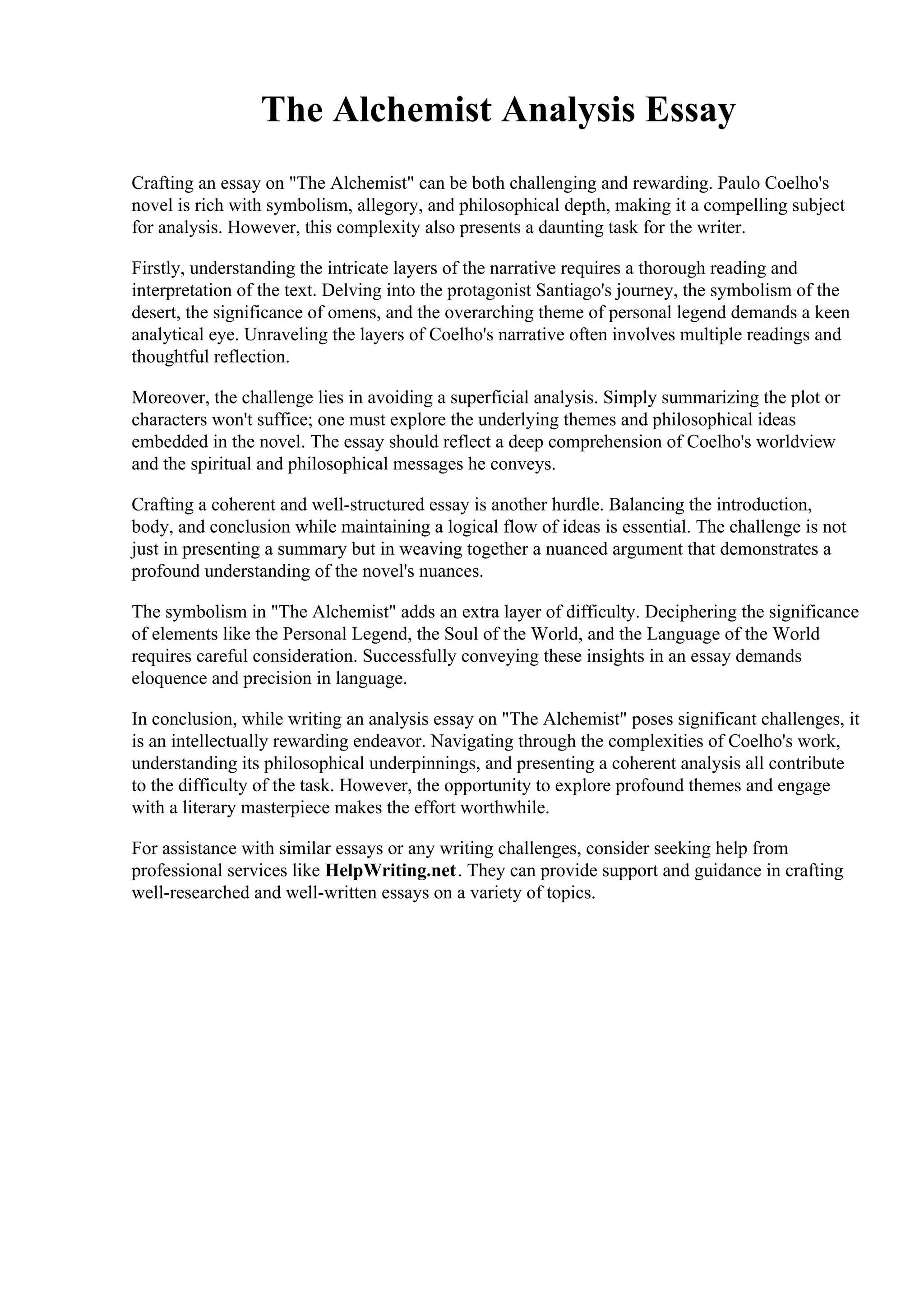 The Alchemist Analysis Essay.pdf