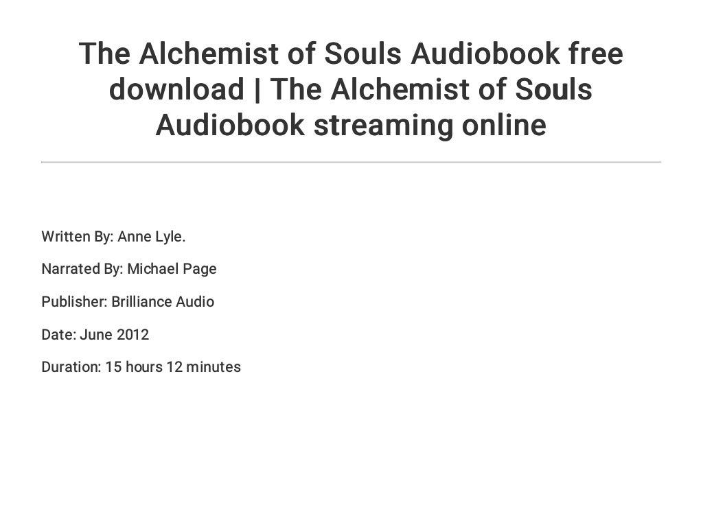 The Alchemist of Souls Audiobook free download | The Alchemist of Sou…