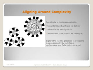 Aligning Around Complexity Complexity in business applies to: ,[object Object]