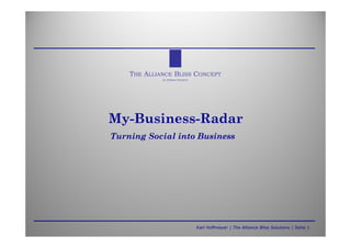 Karl Hoffmeyer | The Alliance Bliss Solutions | Seite 1
My-Business-Radar
Turning Social into Business
 