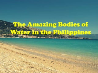The Amazing Bodies of
Water in the Philippines
 