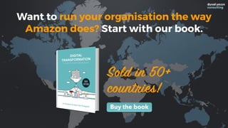 Sold in 50+
countries!
Want to run your organisation the way
Amazon does? Start with our book.
Buy the book
 