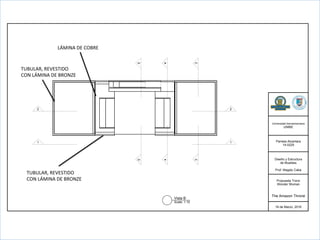 Universidad  Iberoamericana
UNIBE
Pamela  Alcantara
14-­0225
Diseño  y  Estructura
de  Muebles
Prof.  Magaly  Caba
Propuesta  Trono
Wonder  Woman
The  Amazon  Throne
16  de  Marzo,  2016
Vista  B
Scale:  1:10
  
1 1
2 2
33
44
55
TUBULAR,	
  REVESTIDO	
  	
  
CON	
  LÁMINA	
  DE	
  BRONZE	
  
TUBULAR,	
  REVESTIDO	
  	
  
CON	
  LÁMINA	
  DE	
  BRONZE	
  
LÁMINA	
  DE	
  COBRE	
  
 