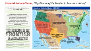 Frederick Jackson Turner, "Significance of the Frontier in American History"
 