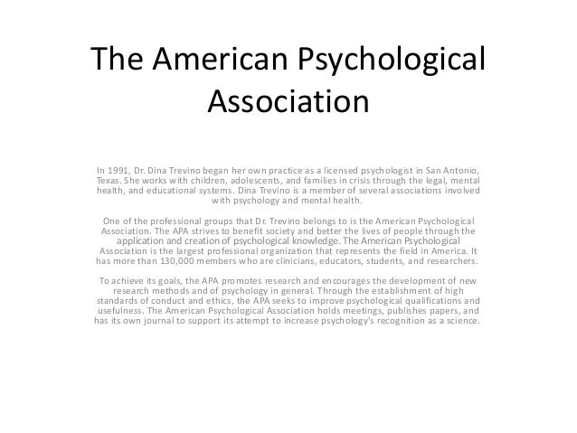 the american psychological association dina trevino dina trevino